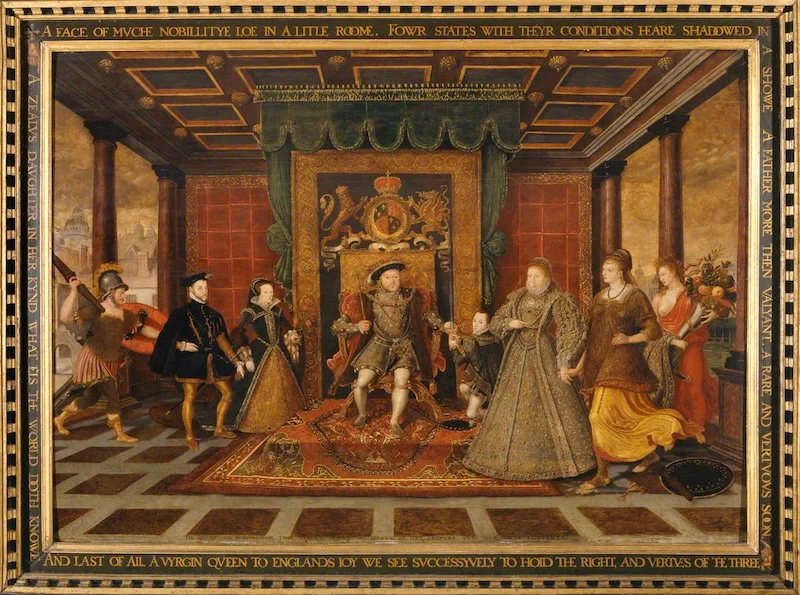 The Family of Henry VIII: An Allegory of the Tudor Succession, Lucas de Heere, c.1534-84. By permission of Amgueddfa Cymru – Museum Wales.